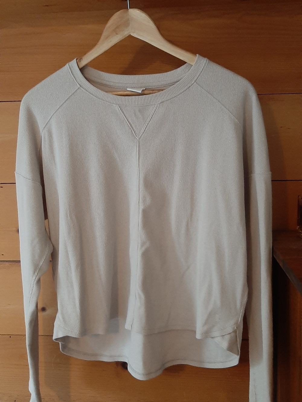 Lole Light Beige Ribbed Knit Top